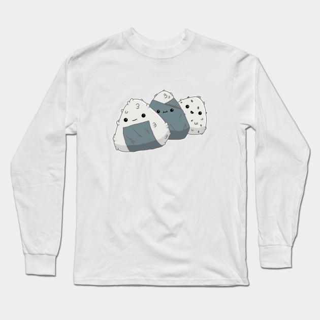 Onigiri Trio Long Sleeve T-Shirt by knozos